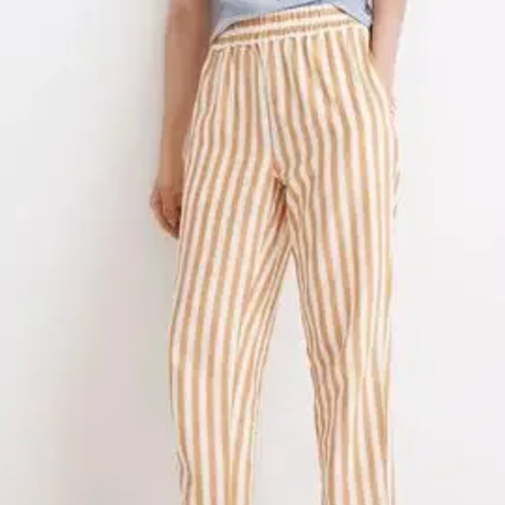 Madewell Tapered Huston Pull-On Crop Pants in Stripe, sz M